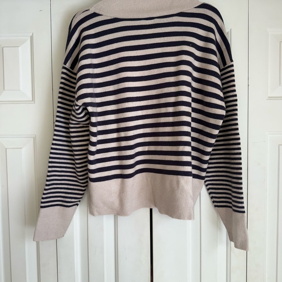 Maeve Women’s Carys Mock Neck Sweater Anthropologie Stripe Nautical Size Medium - Picture 4 of 8